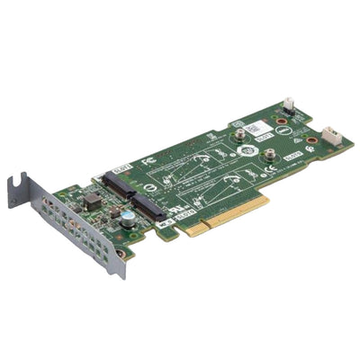 403-BCHE Dell BOSS-S1 M.2 boot controller, low profile, Refurbished, angled view with low-profile bracket