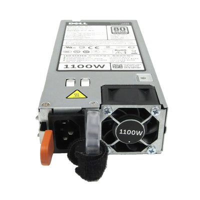 450-AEBL Dell 1100W Platinum hot-plug PSU (CMPGM), Refurbished, front view with fan and handle