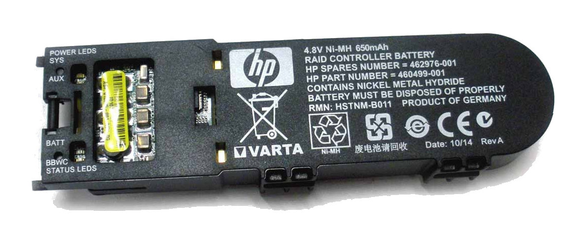 462976-001 HPE 4.8V 650mAh BBWC battery module, New, top view with HP label