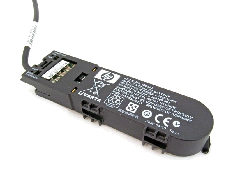 462976-001 HPE 4.8V 650mAh BBWC battery module, New, top view with cable lead