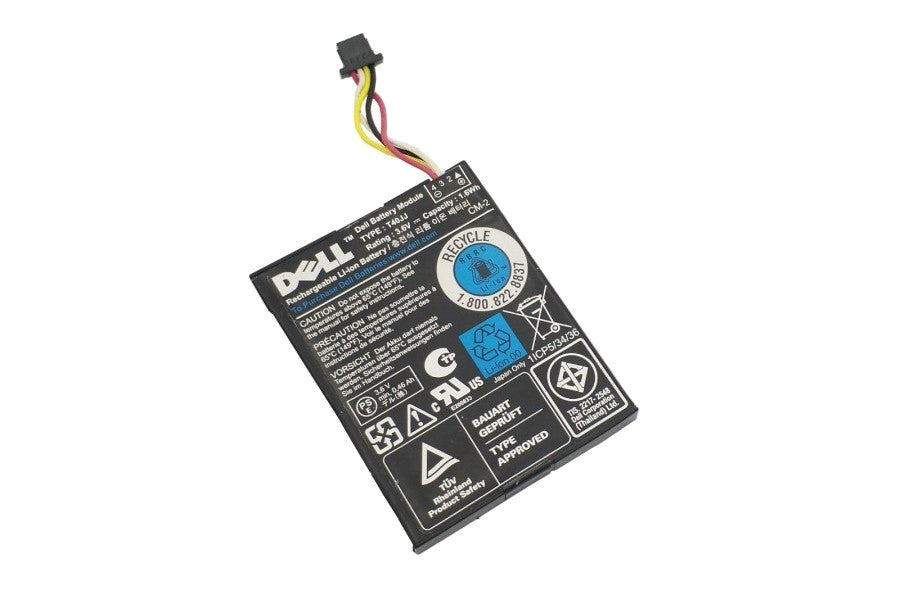 70K80 Dell PERC H710/H730 RAID battery, New, battery with cable lead, top view