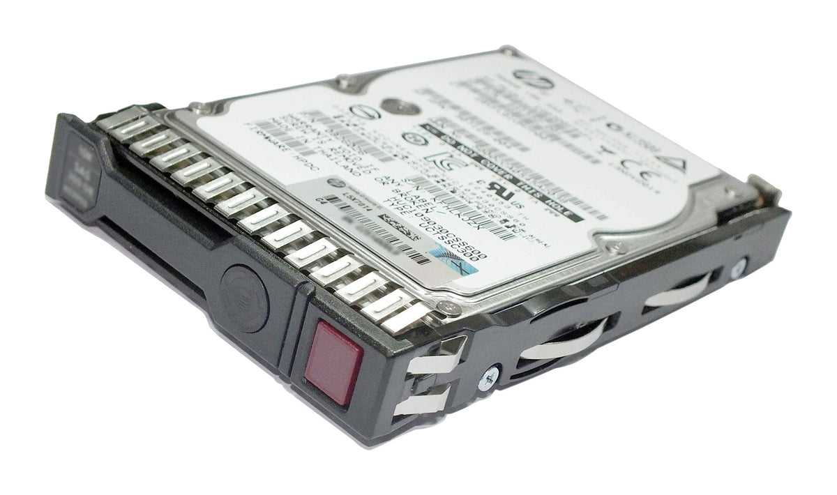 872481-B21 HPE 1.8TB 12G SAS 10K SFF SC DS HDD, Refurbished, angled view in HPE SC carrier