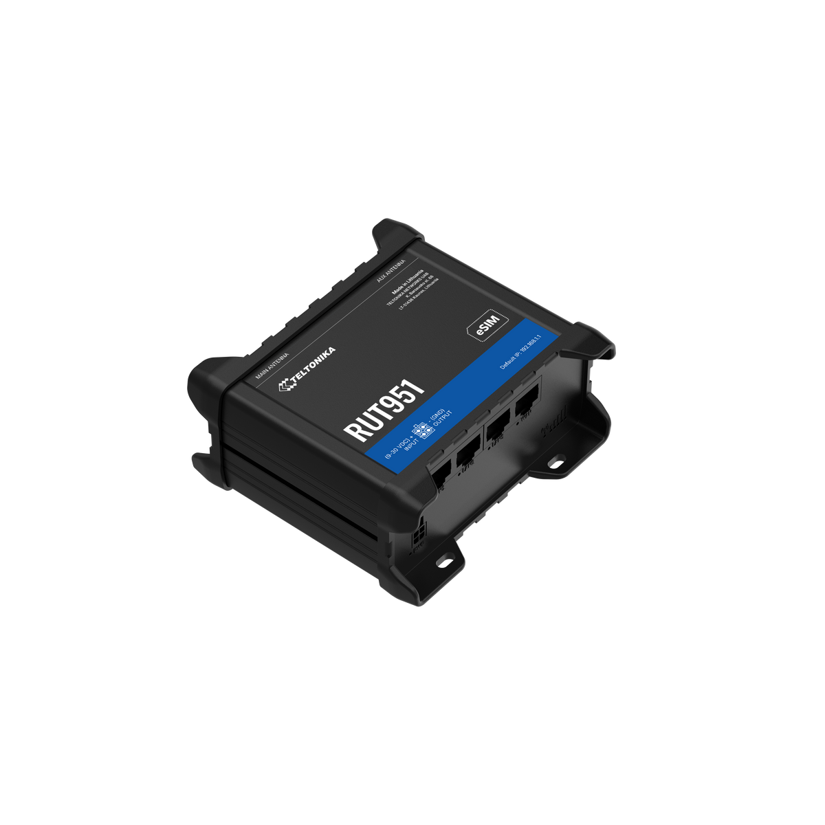 Teltonika RUT951 industrial 4G LTE router (RUT951) — angled view