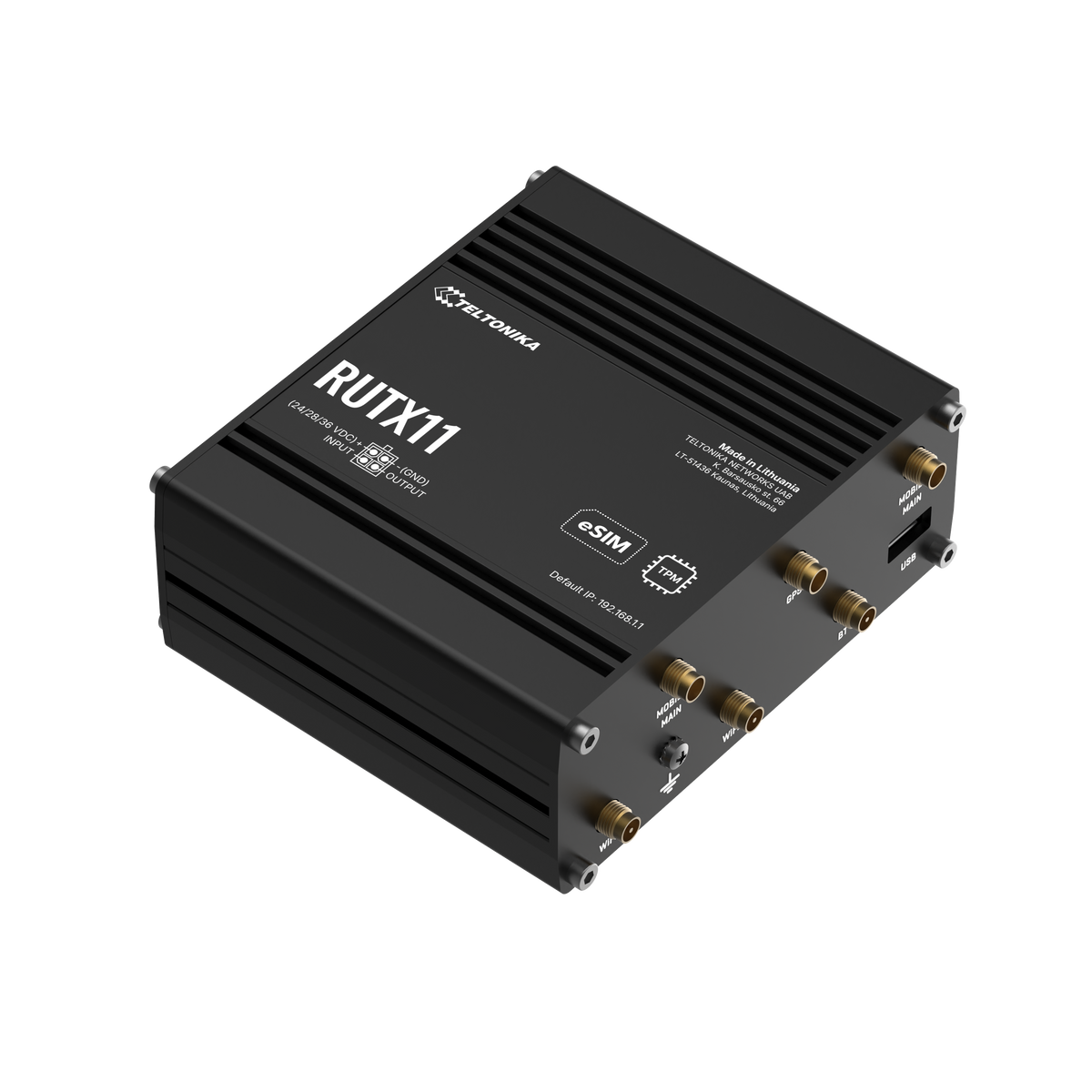 Teltonika RUTX11 industrial 4G LTE Cat 6 router (RUTX11) — alternate angle