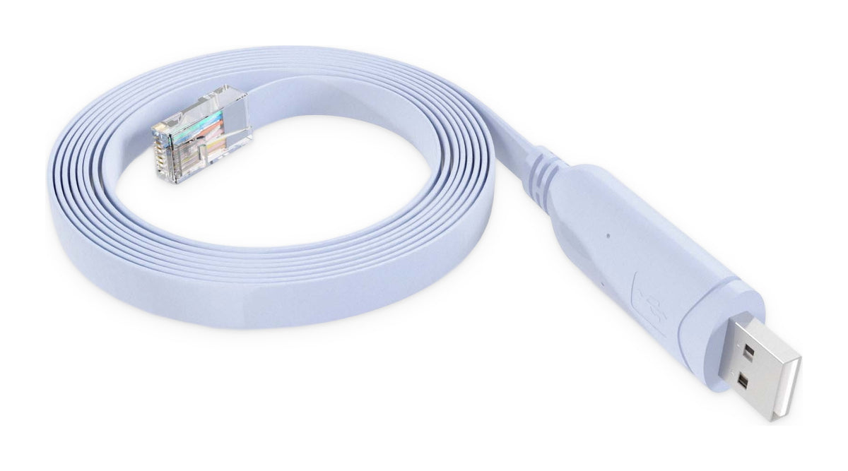 CAB-CONSOLE-USB-RJ45 Cisco-compatible USB to RJ45 console cable, 6ft, USB-A and RJ45 ends