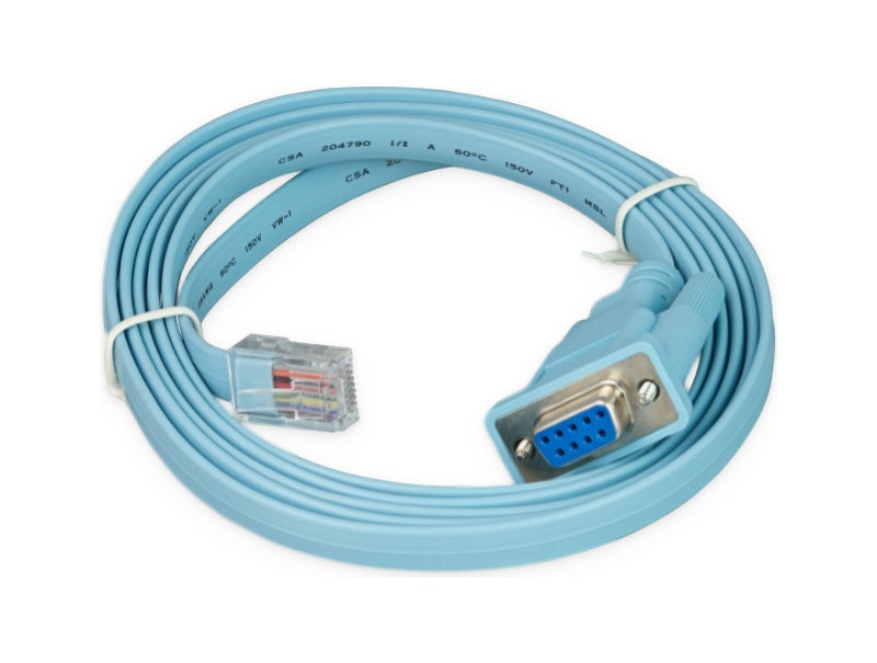 72-3383-01 Cisco-compatible DB9 to RJ45 console cable, 6ft, DB9 and RJ45 ends