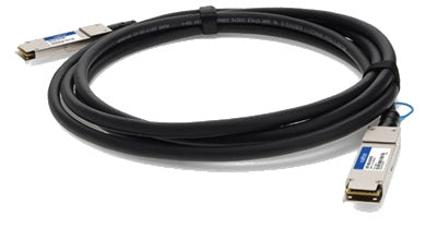 Cisco QSFP-100G-CU1M Compatible 100G QSFP28 Passive DAC Twinax Cable - 1m - front view on white