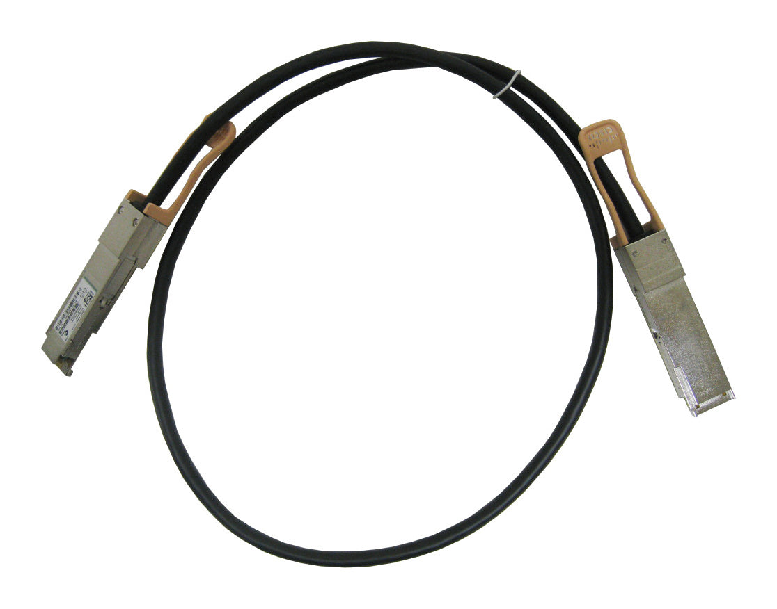 Cisco QSFP-H40G-CU1M 40GBASE-CR4 QSFP+ Direct-Attach Cable, Refurbished - front view on white