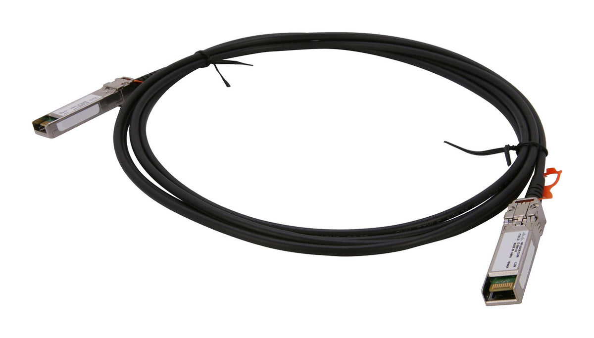Cisco SFP-H10GB-CU3M 10GBASE-CU SFP+ Direct-Attach Cable, New - front view on white