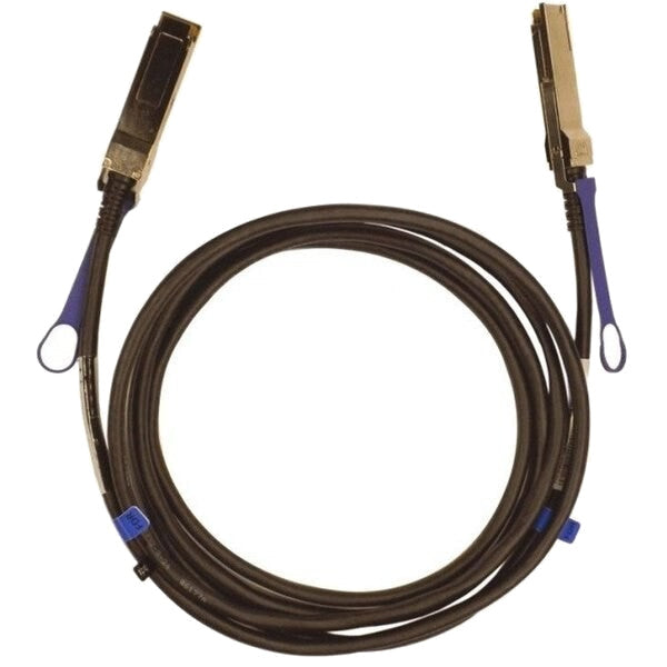 MCP1700-B003E, New, Mellanox 56Gb/s FDR QSFP+ Passive Copper DAC Cable, 3m - front view on white