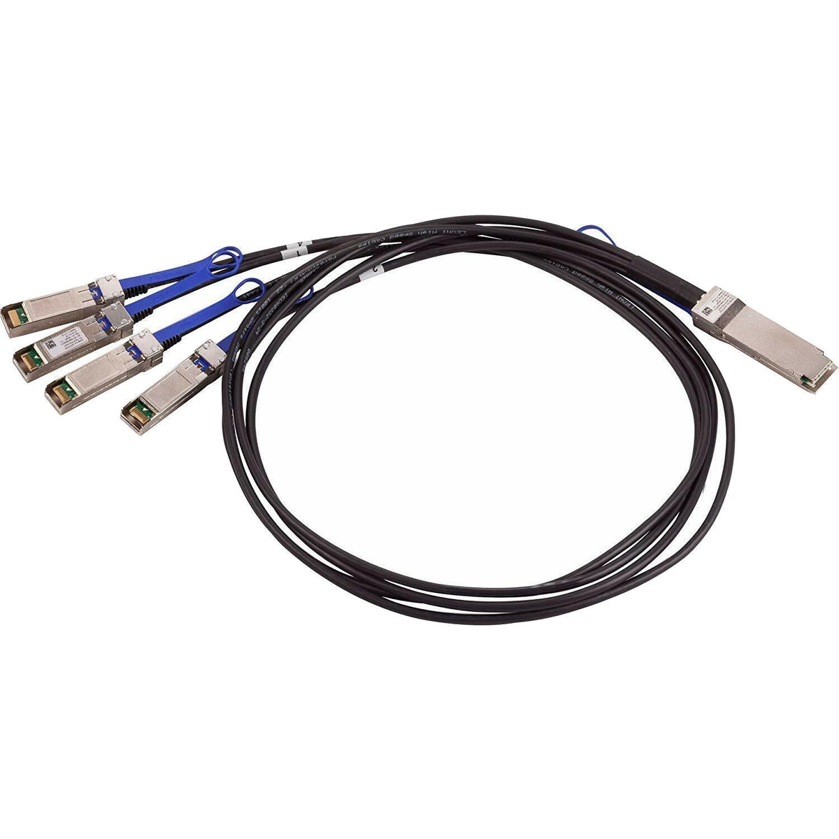 MCP7F00-A002R30N, New, NVIDIA 100GbE QSFP28 to 4x25GbE SFP28 Passive Breakout DAC Cable, 2m - alternate view
