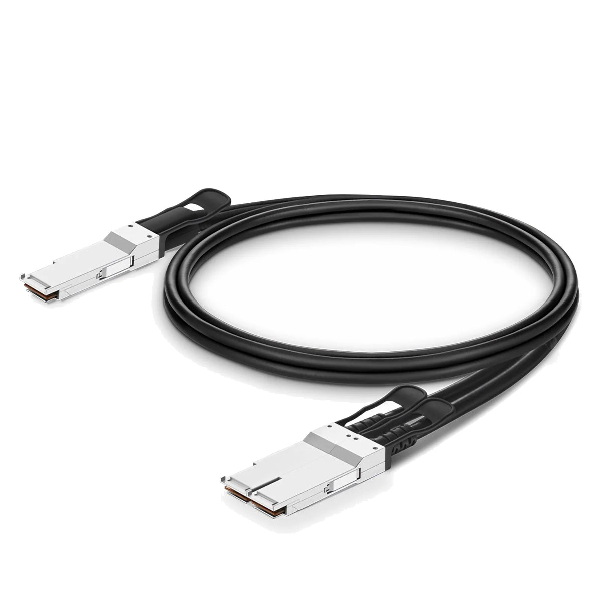 MCP7H50-H002R26 Compatible 200G QSFP56 to 2x100G QSFP56 Breakout DAC Cable - 2M Mellanox / NVIDIA - front view on white