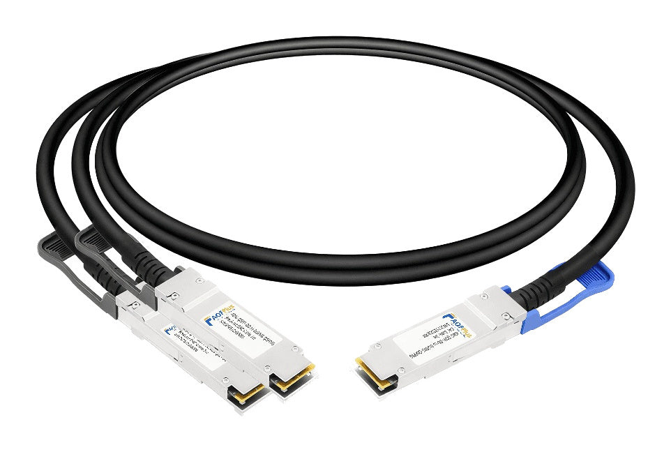 MCP7H60-W001 NVIDIA-compatible 400G QSFP-DD to 2x 200G QSFP56 DAC, 1m, full breakout cable view, representative image