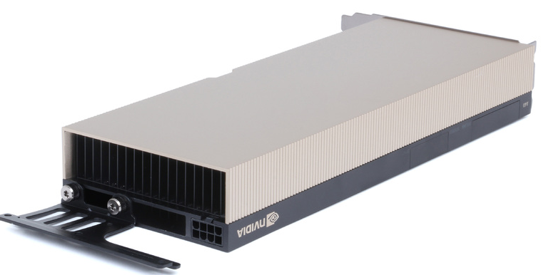 NVIDIA A40 48GB GDDR6 PCIe GPU (900-2G133-0000-000), rear view with power connector