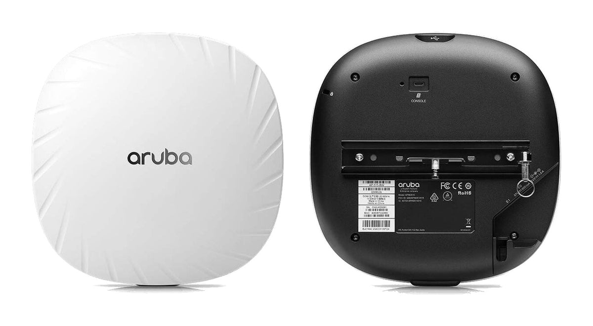 Q9H63A HPE Aruba AP-515 Wi-Fi 6 access point, New, front and rear views